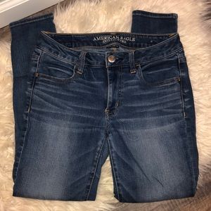 Blue AEO skinny jeans